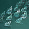 Cheerland 48 Pcs 3D Teal Blue Butterfly Wall Stickers, Removable Metallic Room Decals for Nursery & Party Decorations