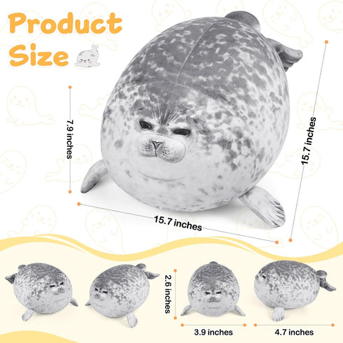 KMUYSL Seal Plush Toys for Girls Ages 3 4 5 6 7 8+ Year - Seal Mommy Stuffed Animal with 4 Babies in Her Tummy, Plush Toys Set for Girls, Kids, Ideal Christmas Birthday Gift