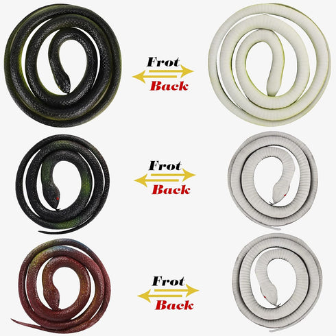 Snake,3pcs 48 Inch Fake Halloween Decorations Rubber Snakes to Keep Birds Away Realistic Rubber Fake Snake Toy