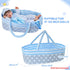 JIZHI 8 Pcs Reborn Baby Doll Accessories with Bassinet for 17-22 Inch Dolls, Realistic Clothes Set
