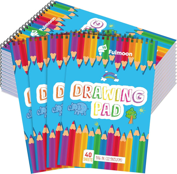 Fulmoon 12 Pack Bulk Sketch Pad for Kids Drawing Pad 40 Sheets