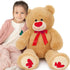 MaoGoLan Giant Teddy Bear 35" - Big Plush with Red Heart Footprints for Valentines Day Gift, Anniversary, Long Distance