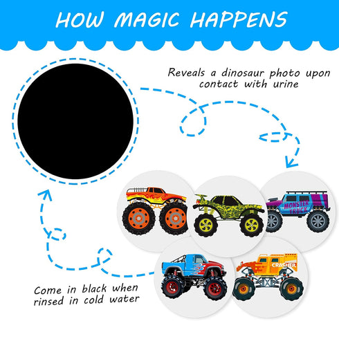 Zonon 10 Pieces Potty Training Seat Truck Potty Training Stickers for Boys Toilet Targets Color Changing Sticker Fun