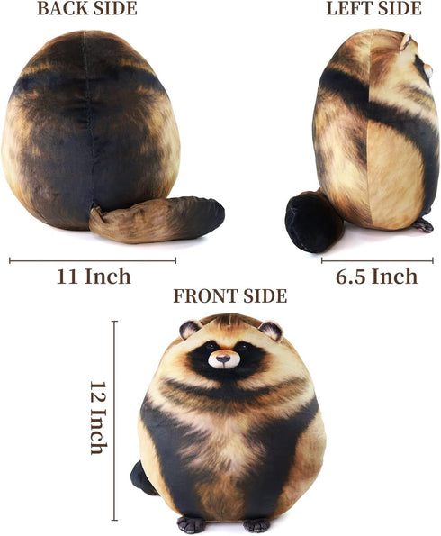 Sew Butiful 10" Raccoon Plush, Raccoon Stuffed Animal, Cute Plushies for Girls, Soft Plush Pillow, Kitten Throw Pillow