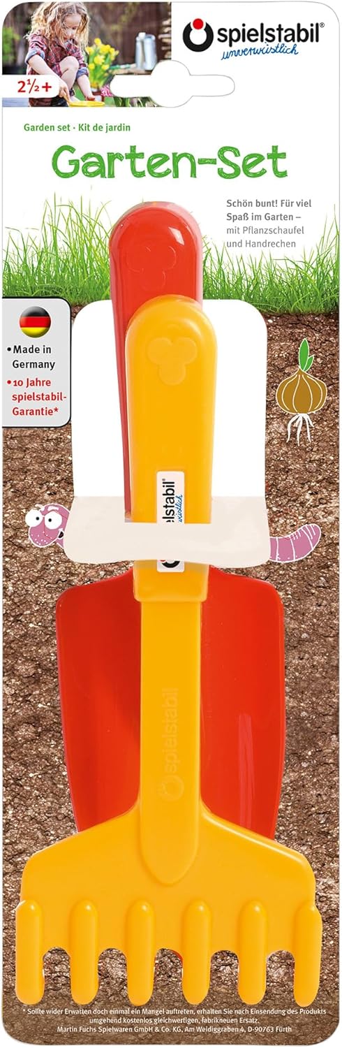 2 Set Spielstabil Piece Garden - Includes Hand Rake & Shovel (Made in Germany)