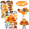 Make-A-Turkey Stickers for Thanksgiving Party Games/Favors/Supplies, 20 Set for Kids Crafts