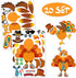Make-A-Turkey Stickers for Thanksgiving Party Games/Favors/Supplies, 20 Set for Kids Crafts