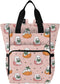 Emelivor Halloween Ghost Pumpkin Pink Diaper Bag Backpack Large Capacity with Insulated Pockets
