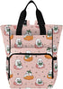 Emelivor Halloween Ghost Pumpkin Pink Diaper Bag Backpack Large Capacity with Insulated Pockets