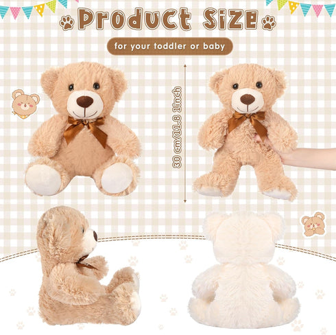 7 Packs Zomiboo Plush Bear Stuffed Animals Plush Soft Cute Stuffed Dolls Birthday Party Decorations(Classic Colors)