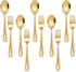 E-far 10-Piece Gold Toddler Utensils, Kid Stainless Steel Silverware Set, Safe Forks and Spoons for Self Feeding