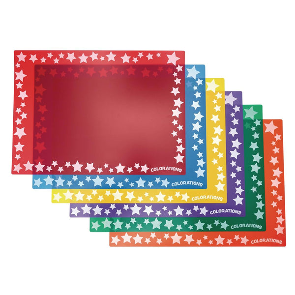 Colorations Flexible, Plastic Mats, Set of 6, Reusable, Sturdy, Durable, Washable, Multi-use,