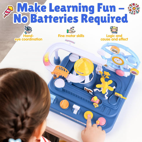 3+ 3 Magnetic Car Race Track for Toddler Educational Stem Toys Montessori Toys for Year Old to Develop Motor & Thinking