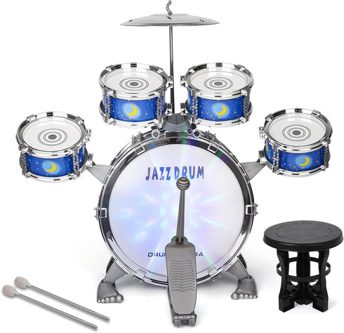 MusicForset Set 2-5 Kids Drum for Toddlers Ages - Musical Toy with Stool, Perfect Birthday Xmas Gift for Boys & Girls
