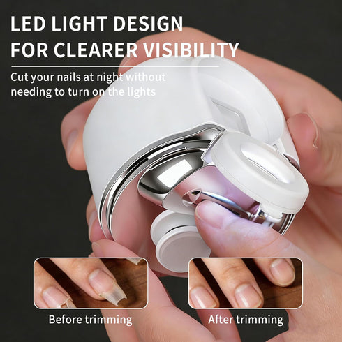 Generic Trimmer 3-Speed Electric Nail Clipper for Seniors and Babies, Automatic Nail with LED Light & Magnifier, Nail