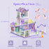 randhar 9 2 4 3+ Lilac Purple Doll House for Girls, Dream Dollhouse Rooms with Dolls, Unicons,Lights, Furniture