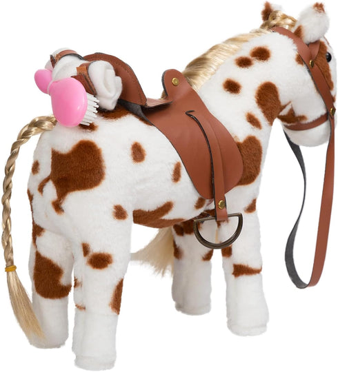 11 inches HollyHOME Appaloosa Horse Stuffed Animal Pretty Pony Plush Toy Pretend Play Horse