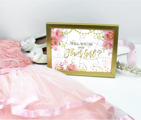 Lillian Rose Gift - Will You be Our Flower Girl Puzzle, One Size, Pink