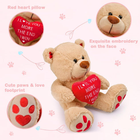 CaseTank 10 Inches Valentines Day Gifts for Her Kids: Teddy Bear Funny Cute Stuffed Animal Plush Present, Valentines