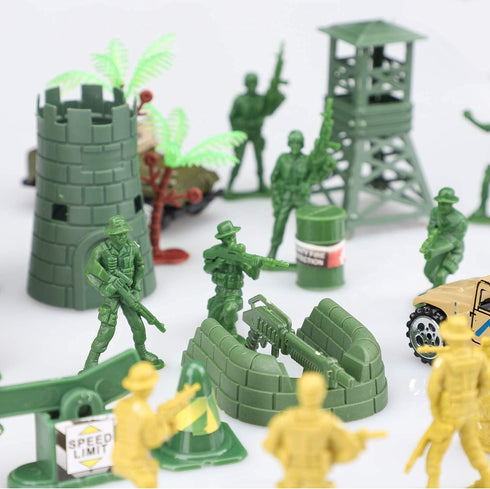 TOY Life 95 PCS Army Men Toys, Plastic Action Figures Military Playset, Gift for Boys