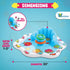 Bundaloo Inflatable Infant Pool Splash Mat with Backrest & Stackable Ring Toys - Summer Fun Activity for Baby Toddlers