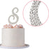 Letter S Cake Topper - Premium Silver Metal S Monogram Wedding or Anniversary Party Decoration with Rhinestone