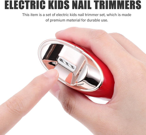 HEALSOPTHY Trimmer Set Electric Nail Kit for Seniors Safe Automatic Nail Clipper with Splash Guard Red Cordless