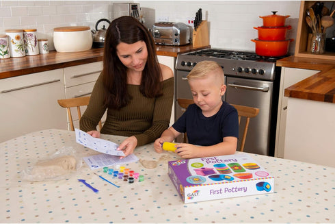 Galt Toys First Pottery Kids' Craft Kits, Clay and Paint for Ages 6 Years Plus