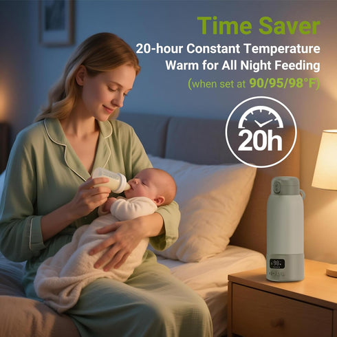 VISNOK 17oz Portable Milk Warmer, Large Capacity Bottle Warmer for Baby, Fast Heating for Breast Milk & Formula
