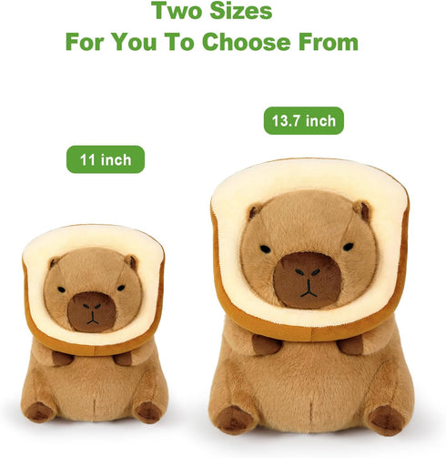Ditucu Cute Capybara Plush Pillow, Wearable Toast Headgear Stuffed Animals Gifts for Kids 13.7 inch