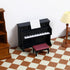 Piano Keyboard Toy for Kids Miniature Dollhouse Piano Model Musical Educational Toy for Fairy Garden Black