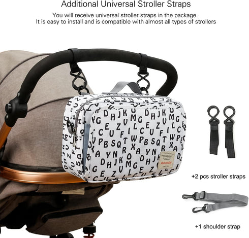 MOMIGO Baby Diaper Caddy Bag, Stroller Tote Nursery Storage Bin for Diapers, Wipes & Toys, Mini Outdoor Bag