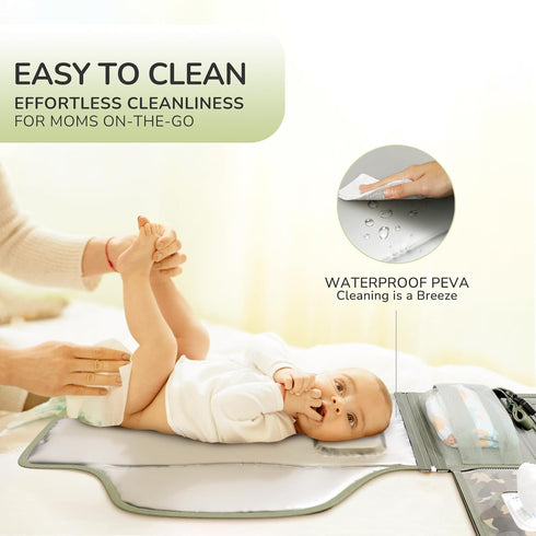 Portable Diaper Changing Pad for Baby, Detachable Travel Changing Pad with Baby Wipes Pocket, Gifts for Baby Shower