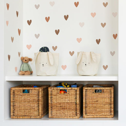 QUCHENG Removable Boho Wall Stickers, 6 Sheets Nursery Decals for Girls Bedroom, Cute Vinyl Murals Decor