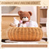 2 Juexica Pcs Scalloped Rattan Baskets, Woven Rattan Wicker Storage Baskets with Lid for Nursery Storage Diaper