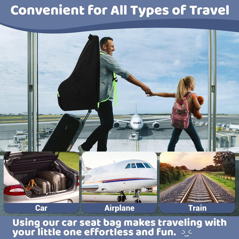 Sublaga 600D 2pcs Car Seat Bags For Airplane Travel, Thickening Oxford Cloth Durable Car Seat Travel Bag For Air Travel