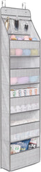 Univivi 6-Layer Fabric Over the Door Organizer, Gray Foldable Nursery Closet Storage for Cosmetics and Toys