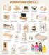 Set, 36PCS 5 4 3 4 5 6 Toyssa Dollhouse Furniture Beech Wood and Plastic Miniature Doll House Accessories with Modern