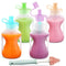 Jelly Ruru Silicone Reusable Baby Food Pouches with Straws, 6 Pack Leakproof Refillable Squeeze