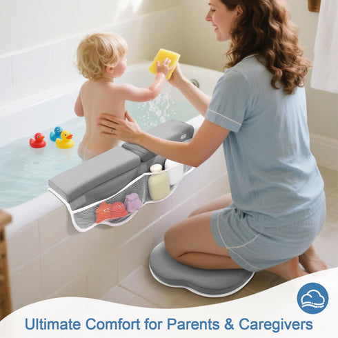 Elbow Set Roslim Bath Kneeler and Rest Pad - Quick Dry Soft Bath Mat Bundle - Non-Slip Durable Foam Kneeling Pads