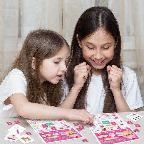 Cupcake Party Bingo Game, 24 Player Sweet Bingo Cards Set for Baking Party Favor Decoration