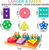 1 2 3 24-Piece 12 12+ Wooden Sorting & Stacking Toys, Montessori Toys for Years Old Toddlers, Shape Sorter Puzzles
