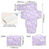 VEKELEE White Bow Purple Background Portable Diaper Changing Pad for Baby, Waterproof & Foldable Changing Mat, Soft