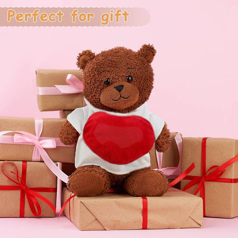 18 Pcs Stuffed Bear Clothes Sublimation Blank Doll T-Shirts, Basic Hoodie for 14-18 Inches Stuffed Animals