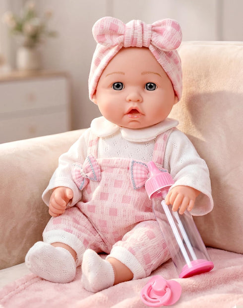 12" Girl Baby Doll Playset With Accessories And Clothes In Gift Box