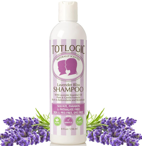 TotLogic Sulfate Free Baby Shampoo, 8 oz, Lavender Bliss Hair Care, No Phthalates, Infused with Natural Antioxidants