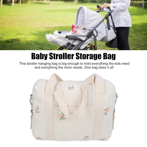 Baby Diaper Bag Stroller Organizer, Nursery Storage Bin for Wipes and Toys, Universal Tote Bag (Olive)