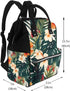 HCBPWVQA Summer Backpack Daypacks Backpack Mommy Tropical Hawaiian Flower Palm Leaves Diaper Bag with Changing Pad