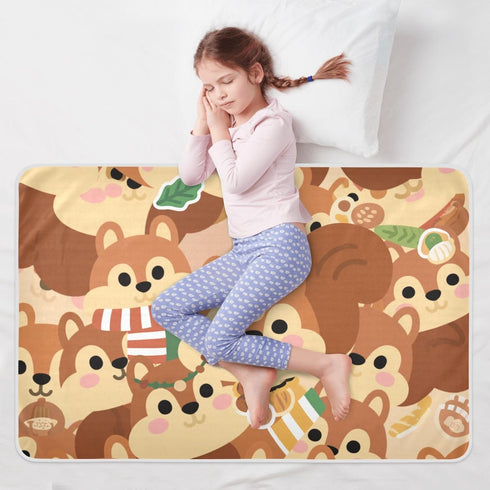 siphylline 52" 34" Cartoon Cute Squirrel Brown Extra Large Resuable Toddler Mattress Pads Highly Absorbent Diaper