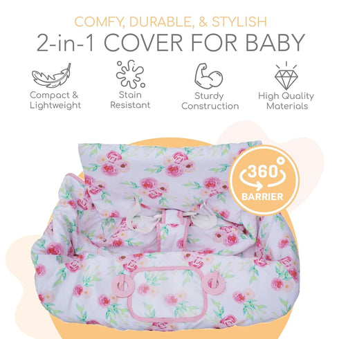 2-in-1 Binxy Baby Cushy High Chair Cover and Shopping Cart Cover for Baby, Comfortable Cover for Grocery Cart